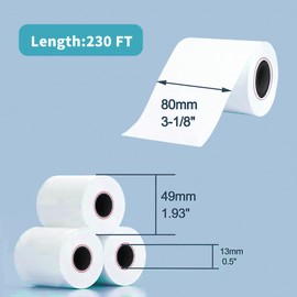 MFLABEL 3-1/8" Thermal Paper Rolls - 10 Rolls x 230ft, Compatible with Star Micronics, Epson, IBM & POS Receipt Printers | Smudge-Proof 80mm Credit Card Paper for Clear Transactions