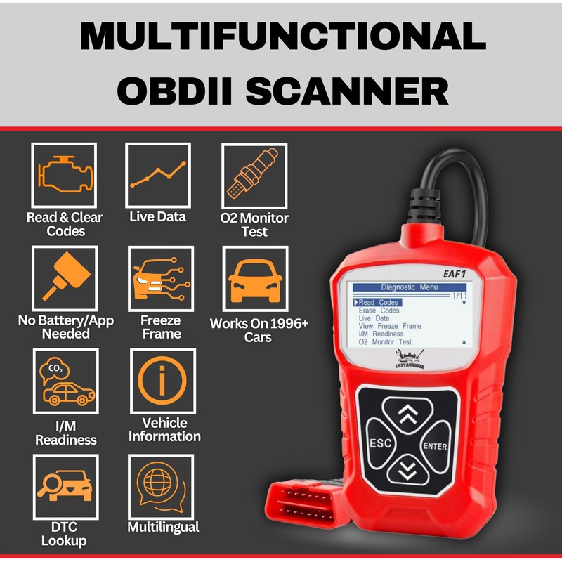 EasyAutoFix EAF1 OBD2 Car Scanner - Professional Automotive Diagnostic Tool