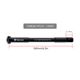 Thread Pitch 1.0mm Bicycle Hub Thru Axle Adapter Boost Forks Quick Release (12mm x 160mm Length)