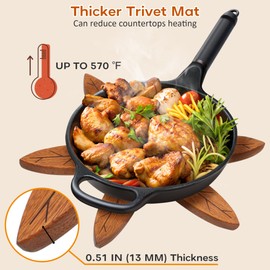 Tree Trivets for Hot Dishes, Wooden Tree Trivet Set, Tree Coasters - of 5 + 1 Stand stored, Suited for Hots/Pans/Bowl/Teapot/Hot Holders - Multifunctional Ornaments