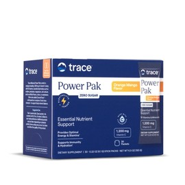 Trace Minerals Power Pak Sugar-Free - Immune & Energy Health Support - Powder Drink Mix with Vitamins & Minerals - Supports Hydration & Mineral Absorption - Orange Mango, 30 Packets (30 Servings)