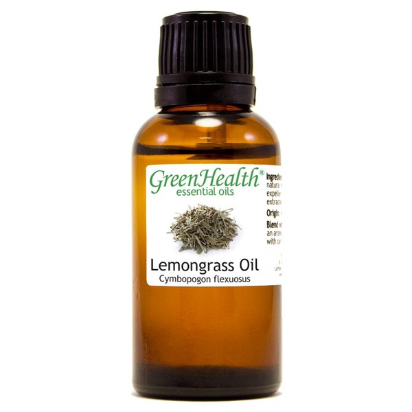 Lemongrass – 1 fl oz (30 ml) Glass Bottle – 100% Pure Essential Oil - GreenHealth