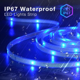 DAYBETTER Outdoor LED Strip Lights, IP67 Waterproof LED Lights with Remote, APP Control, Color Changing LED Rope Lights for Bedroom, Bathroom, Roof, Balcony, Pool, 24V, 100ft