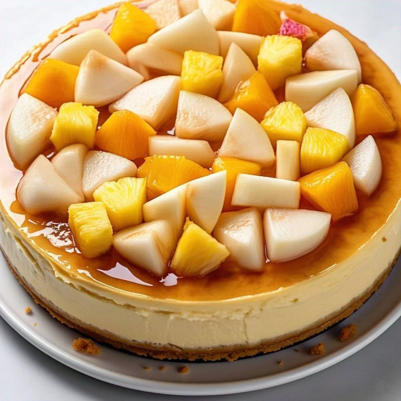 ANDY ANAND CHOCOLATIER Tropical Fruit Cheesecake 9" Pineapple, Pears &