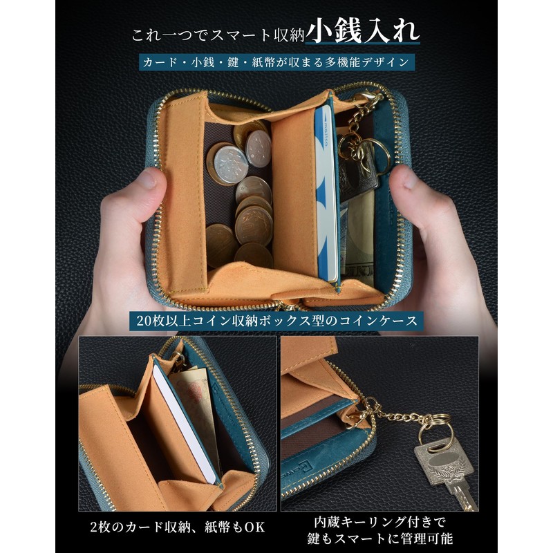 Coin Purse, Men's, Box-type, Genuine Leather, Pueblo Leather, Coin Case,