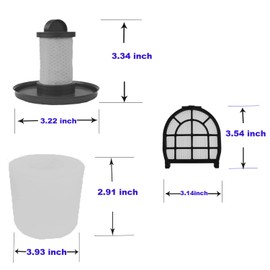 Brush Roller Foam Hepa Felt Filters Compatible with Shark LZ600 LZ601 LZ602 LZ602C QU602Q, QU603Q APEX UpLight Lift-Away DuoClean Vacuum Cleaner # XFFLZ600 & XHFFC600