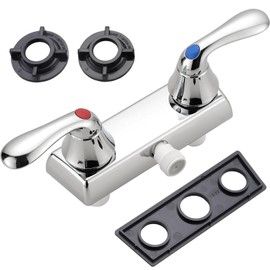 RV Shower Faucet, 4" RV Camper Shower Faucet Valve Diverter Replacement with Dual Lever Control Hot and Cold Water for Outside and Inside Bathroom, Chrome