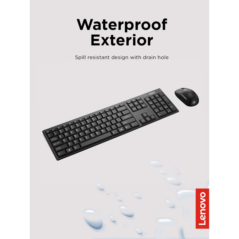 Lenovo 100 Wireless Keyboard and Mouse Combo – Cordless Set