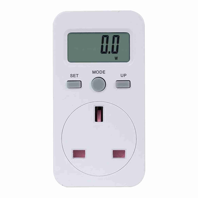 UK Plug Plug-in Digital LCD Energy Monitor Power Meter Electricity