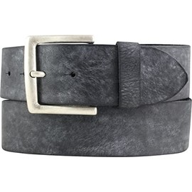 BELTINGER Belt Made of Soft Full Cowhide Leather Used Look 5 cm Jeans Belt for Men Women 50 mm Leather Belt Vintage Look, Black, antique silver