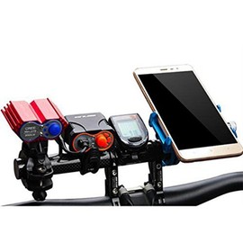JPOJPO - Extensor de manillar de bicicleta para velocímetro, luz de faro delantero, fibra de carbono, 20 mm, color negro