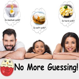 Lasubst Egg Timer for Boiling Eggs Soft Hard Boiled Egg Timer That Changes Color When Done,Red 2 Pack