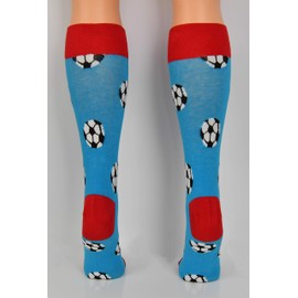 ARAD - Calcetines de fútbol para hombre y mujer, ropa de deporte loca, Azul, Talla única