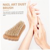 Healeved 1pc Wooden Nail Brush Pig Bristle for Nail Dust