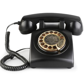 Sangyn Sangyn Retro Rotary Landline Phones with Mechanical Ringer, Volume Control, Redial, No AC Power Required Vintage Corded Phones Old Fashioned Antique Telephone for Home Office for Decor