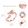 qielizhu Dragon Ring 925 Sterling Silver Rose Gold Moonstone Dragon