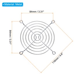 PATIKIL 92mm Fan Finger Grill, 8 Pack Metal Grill Protector Guard for 90X90mm Fan Protective Cover DIY, Silver