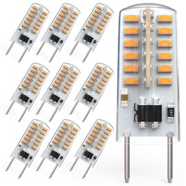 Nobranded WTINTELL G8 LED Bulb,G8 Bi-Pin Equivacent to 20W-25W T4 G8 Halogen Bulb, Dimable,Warm White 3000K AC110V/120V/130V(10Pack.