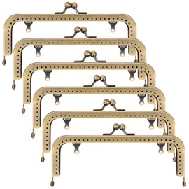 Yesaler Purse Frame Kiss Clasp 15.5 cm Metal Wallet Frame Bag Frame Clasp for DIY Handbag Bag Making Pack of 6 (Bronze)