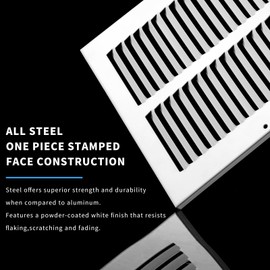 6x10 Vent Cover(Duct Opening Size),Air Return Vent Cover,Flat Vent Cover,Rejillas De Aire Acondicionado para Casa,Return Air Grilles,Outer Dimensions:7.75"W x 11.75"H(6"W x 10"H, Duct Opening)