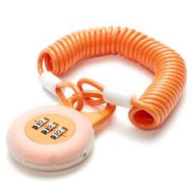 Bicycle Road Bike Ski Snowboard Sports Wire Lock Dial Leash Cord Type Orange