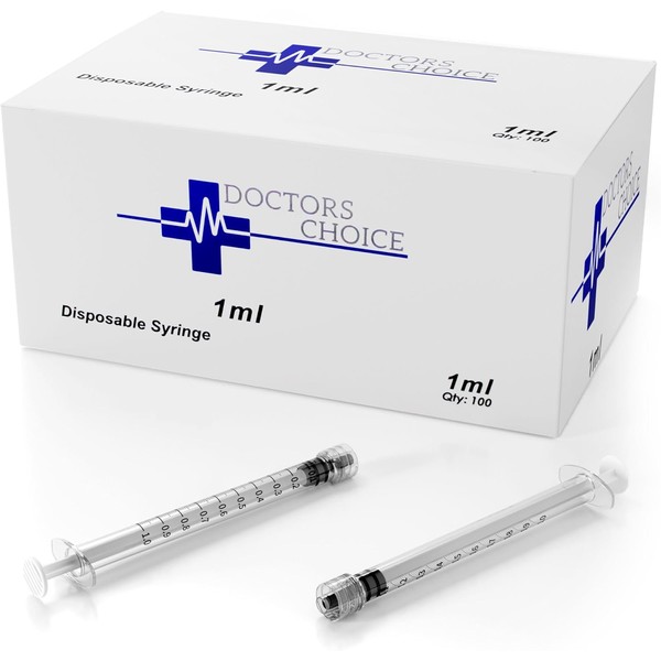 1mL Luer Lock Syringe, Sterile, Individually Wrapped, No Needle (Box