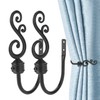 DAZUINIAO Curtain Holdbacks 2pcs, Metal Curtain Holders for Drapes, Wall