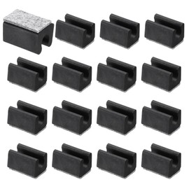 PATIKIL 10mm Rectangle Chair Leg Cover with Felt Pad, 16Pcs Slide Smoothly No Scratches No Noise Furniture Feet Hardwood Protectors Tips Floor Glides Tubing Caps for Office, Black Grey