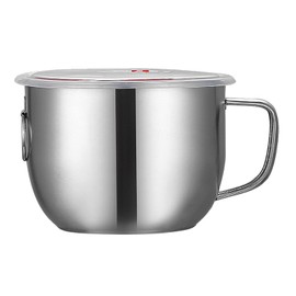 Aoveew Schüssel mit Edelstahlgriff, Mehrzweck-Nudel- und Reisschüssel mit einzigartigem Griffdesign, Edelstahl-Rührschüsseln, ideal für Haus und Garten