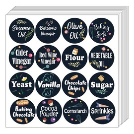 Creanoso Kitchen Ingredients Item Labels Text Stickers (10-Sheet) – Sticker Card Giveaways for Adults – Awesome Stocking Stuffers Gifts for Chefs Men Women – Kitchen Home Rewards Incentives – Décor