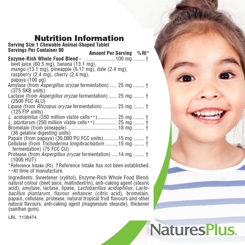 NaturesPlus Animal Parade Tummy Zyme Children’s Digestion Support - Active