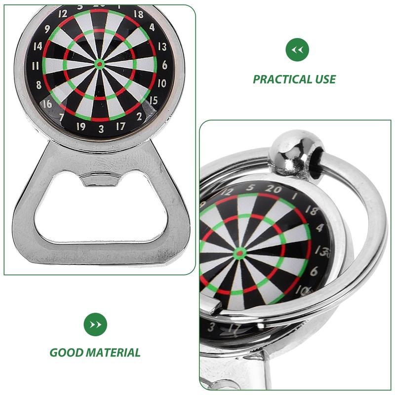 WRITWAA Creative Dartboard Bottle Opener Keychain, Stainless Steel Key Ring,