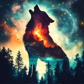 DPHERO DIY Wolf Diamond Painting Kits for Beginners Adults,5D Starry Sky Diamond Art Kits,Round Full Drill Forest Diamond Painting Art,DIY Painting by Numbers Diamond Art Painting 12x12 inch