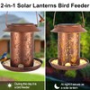 Hummingbird Solar Bird Feeder for Outdoors Hanging Solar Lanterns Waterproof