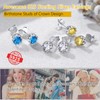 Hypoallergenic Sterling Silver Small Earrings For Women February Birthstone Crystal