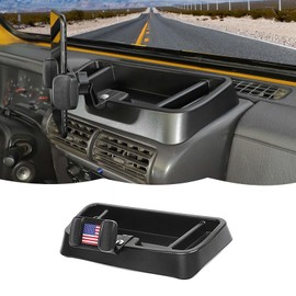RT-TCZ Cell Phone Holder Dash Mount Phone Holder with Tray Organizer Storage Box American Flag for Jeep Wrangler TJ 1997-2006