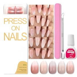 Virellay 120 Pcs Falsche Nägel Tips Set - Künstliche Fingernägel (Almond Gradient, 120 Pcs)