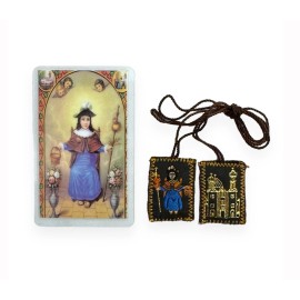 Santo Nino Atocha Tarjeta de Oracion Escapulario 2 Pc Set Prayer Card Spanish