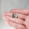 Mini Scarab Earrings - Antique Silver Finish