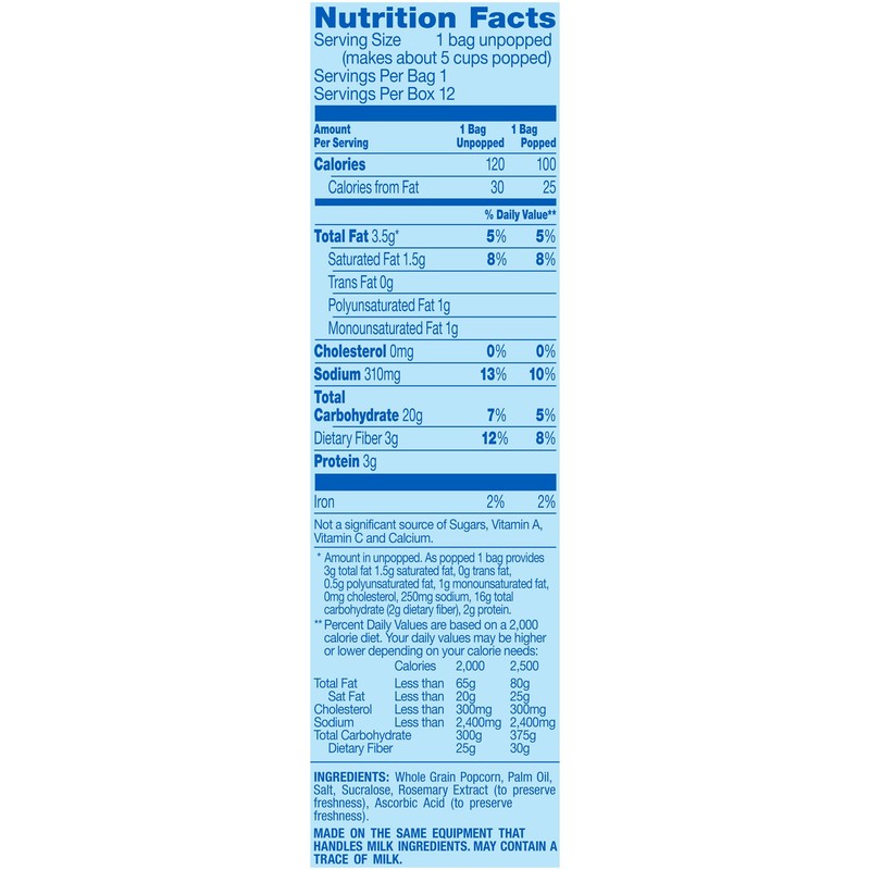 Pop Secret Popcorn, Kettle Corn, 3 Ounce Microwave Bags, 12