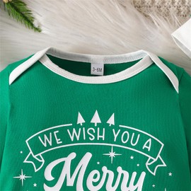 Yaopelky My 1st Christmas Outfit with Hat Newborn Baby Romper Baby Boy Girl Merry Christmas Clothes Toddler Onesie Jumpsuit, Green
