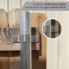 Fence Bracket - Steel to Wood Fence Brackets - Galvanized Fence Post Bracket - Fence Brackets for Metal Posts - Fence Post Repair