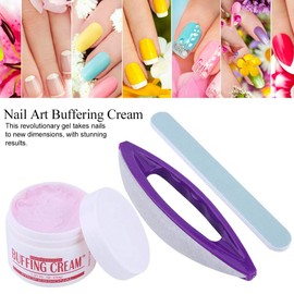 Manicure Polishing Kit, Nail Art Buffing Cream + Nail Brush Buffer + Polishing Strip Herramientas de cuidado de uñas para el salón de pedicura con manicura profesional