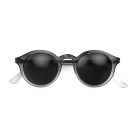 LONDON MOLE Eyewear - Graduate Sunglasses - Round Glasses - UV400 Protection - Cool Sunglasses - Spring Hinges- Unisex for Men/Women (Fade Black, Black)