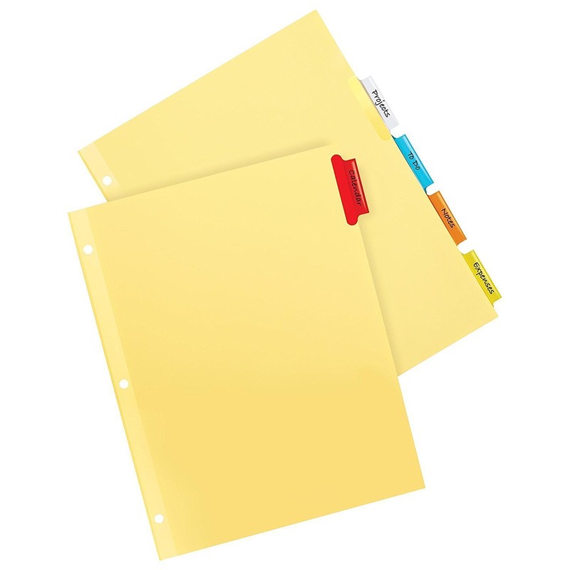 Avery Insertable Dividers, Buff Paper, 5 Multicolor Tabs, 6 Sets