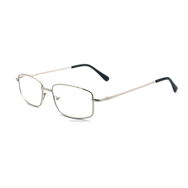 Extra Wide Rectangular Metal Reading Glasses for Men and Women