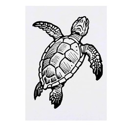 'Loggerhead Sea Turtle' Temporary Tattoo - Water Resistant, Skin-Safe, Non-Toxic Transfer (TO00071467)