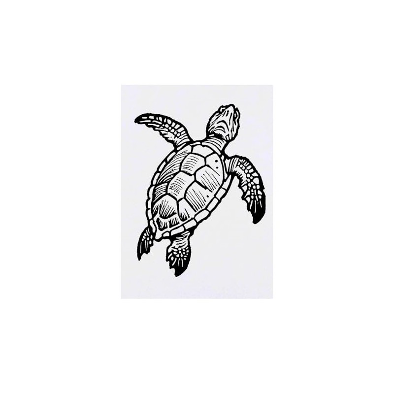 'Loggerhead Sea Turtle' Temporary Tattoo - Water Resistant, Skin-Safe, Non-Toxic