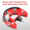 EASTROCK Drum Set Tambourine with Mounting Eye Bolt,Tambourine for Drum