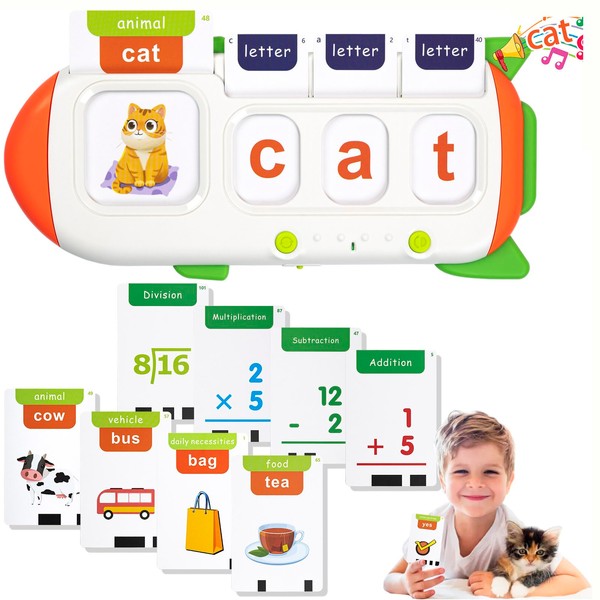 Talking Phonics Flash Cards Toys - CVC Word Spelling and